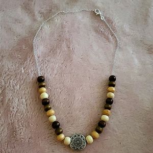 Wooden beaded necklace